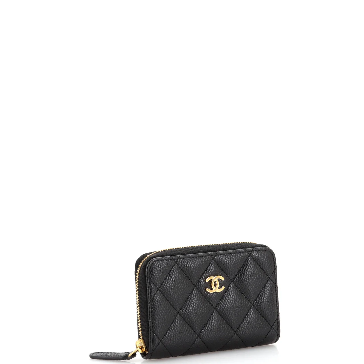 CC Zip Coin Purse Quilted Caviar Small - Deep Luxury
