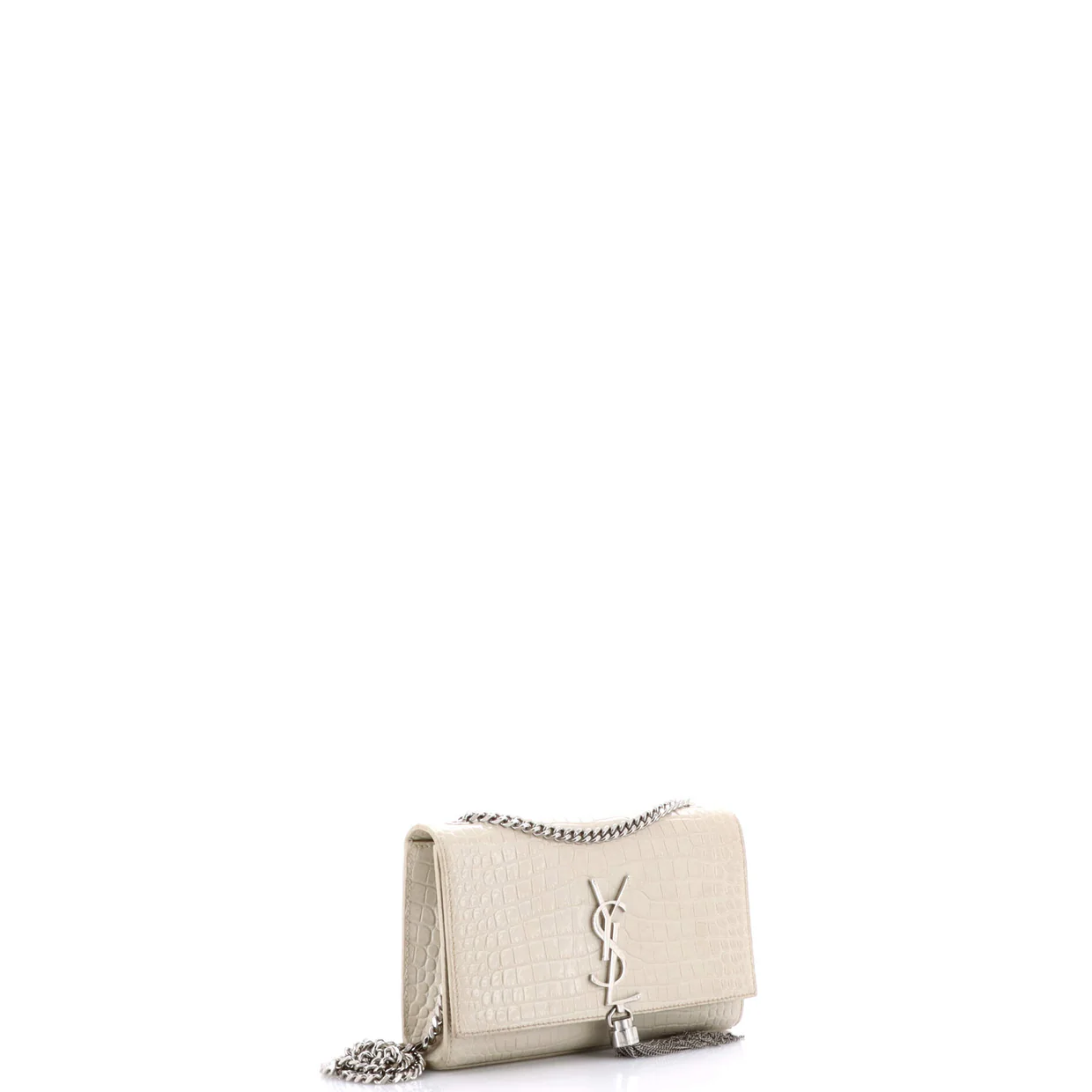 Classic Monogram Tassel Crossbody Bag Crocodile Embossed Leather Small - Deep Luxury