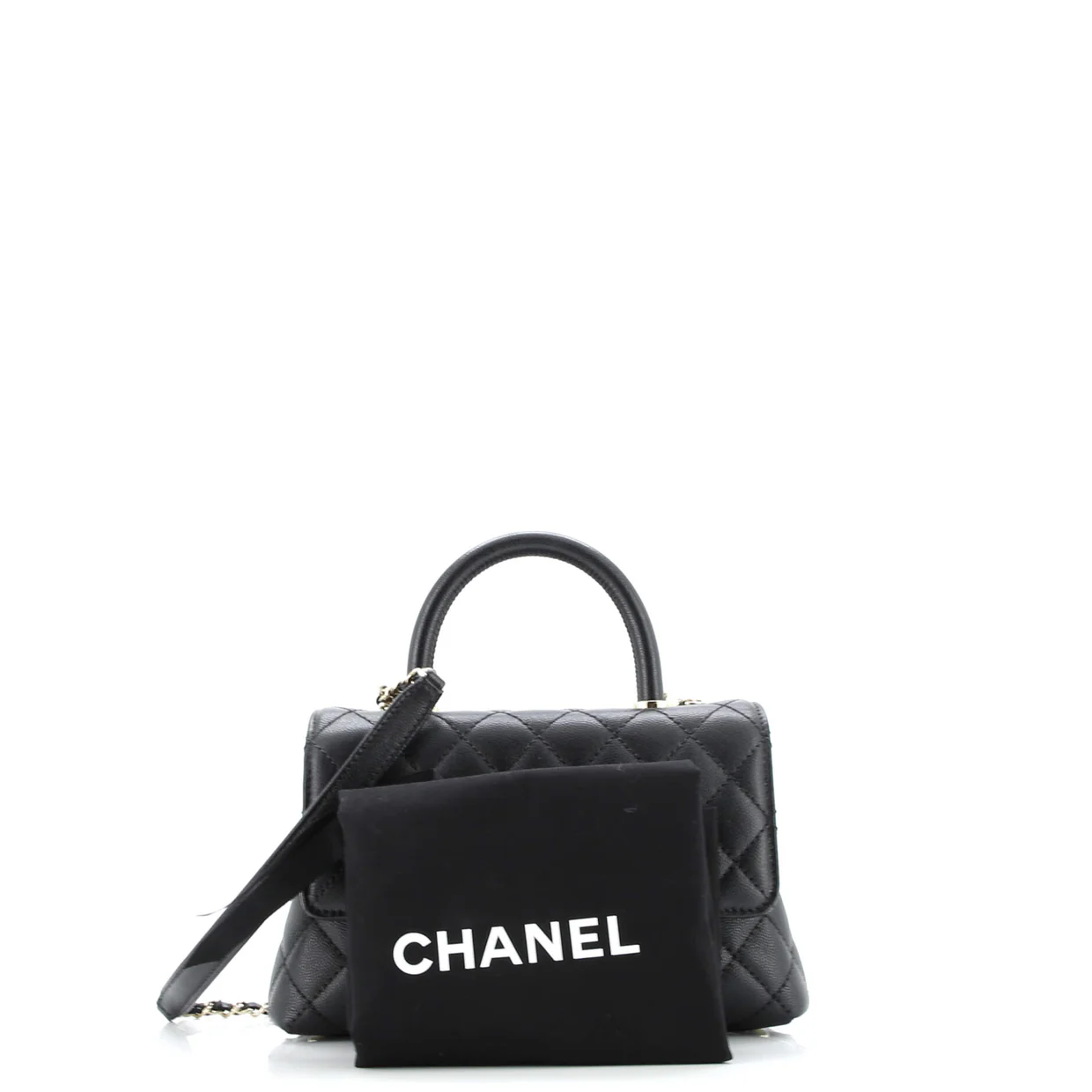 Coco Top Handle Bag Quilted Caviar Mini - Deep Luxury