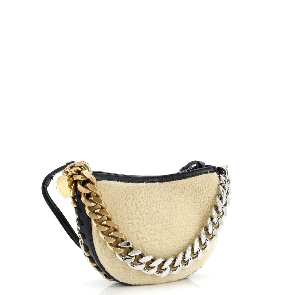 Frayme Shoulder Bag Faux Shearling and Faux Leather Small - Deep Luxury