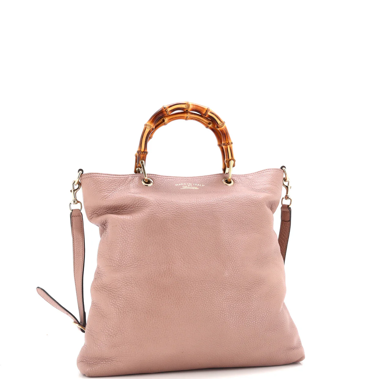 Bamboo Shopper Tote Leather Tall - Deep Luxury