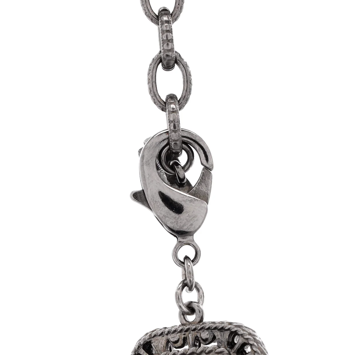 CC Multistrand Loop Chain Necklace Metal and Enamel with Crystals - Deep Luxury