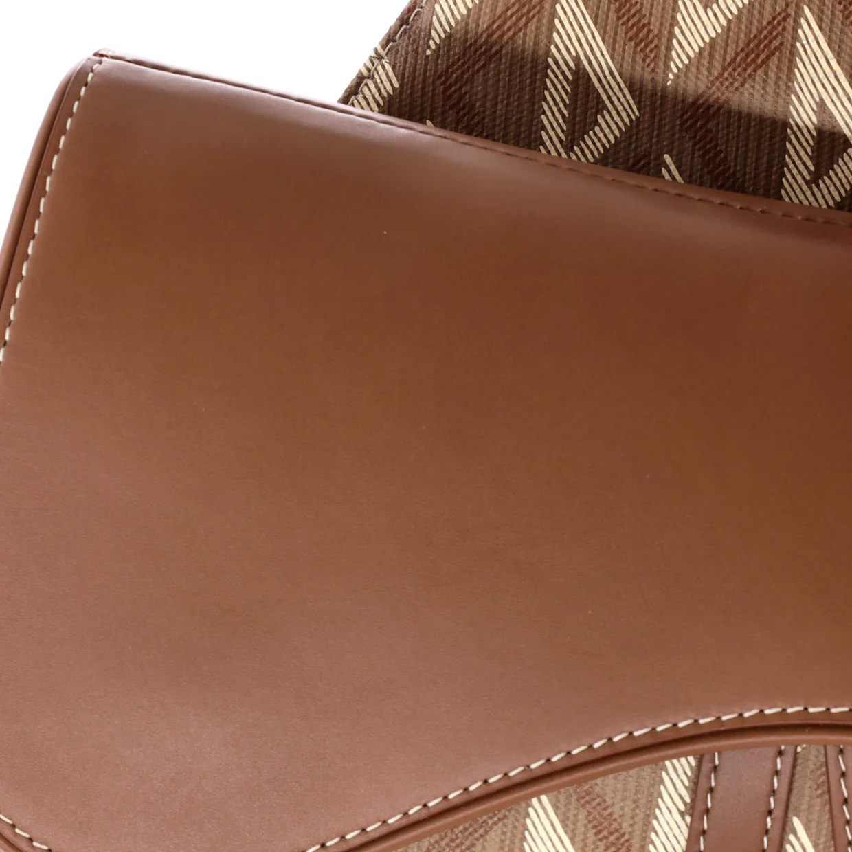 Saddle Crossbody Bag CD Diamond Coated Canvas and Leather - Deep Luxury
