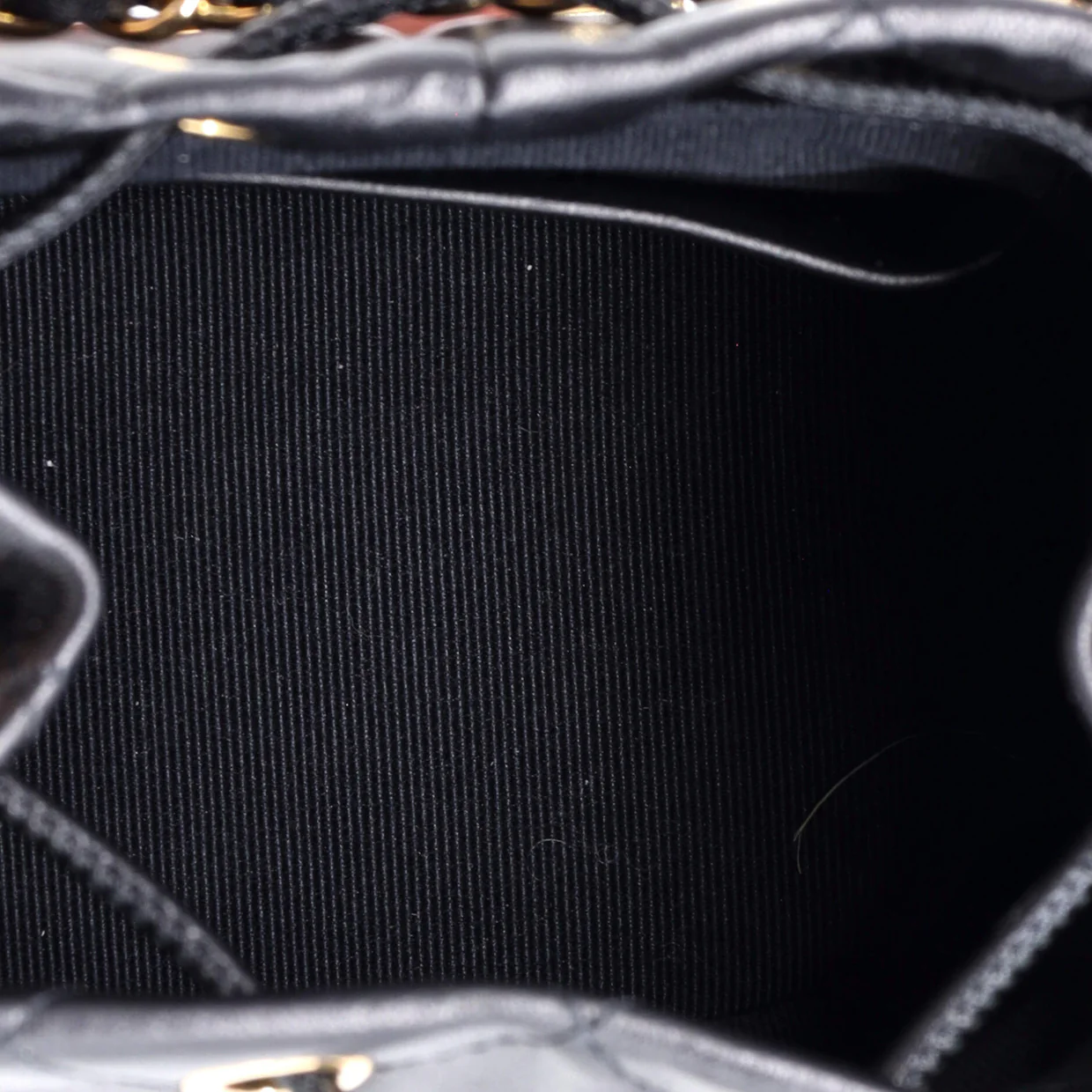 Lock Frame Bucket Bag with Chain Quilted Lambskin Small - Deep Luxury