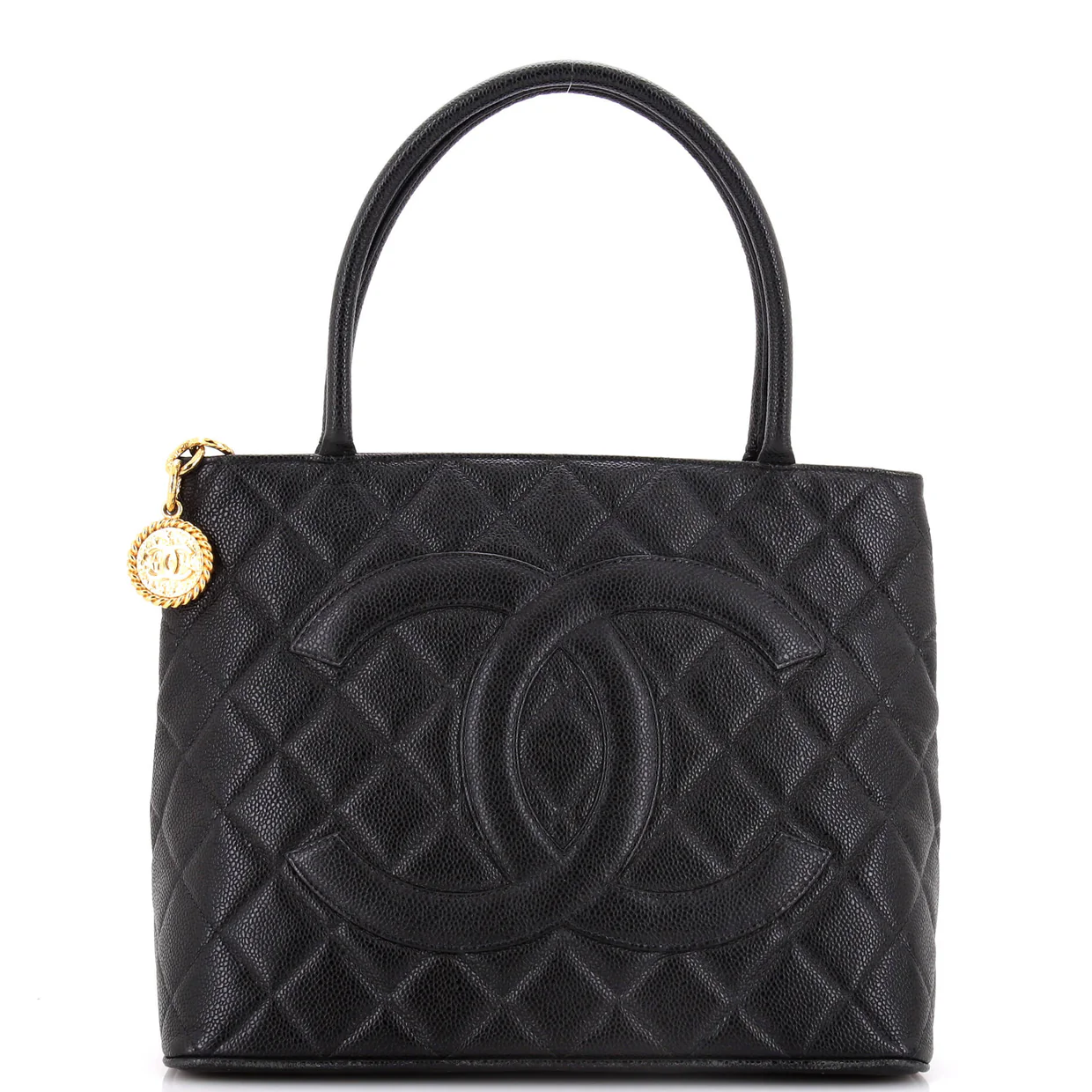 Medallion Tote Quilted Caviar - Deep Luxury