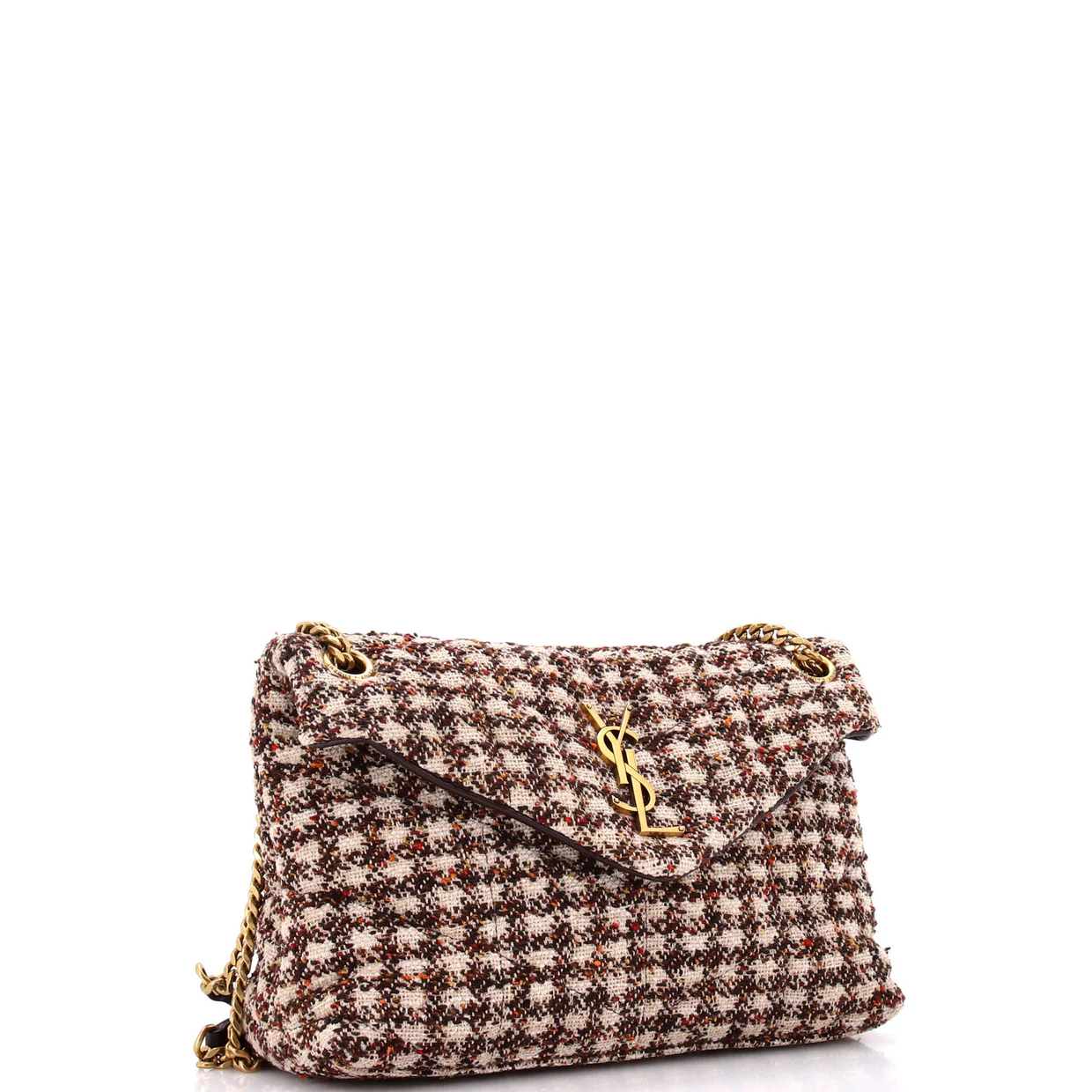 Loulou Puffer Shoulder Bag Quilted Tweed Small - Deep Luxury