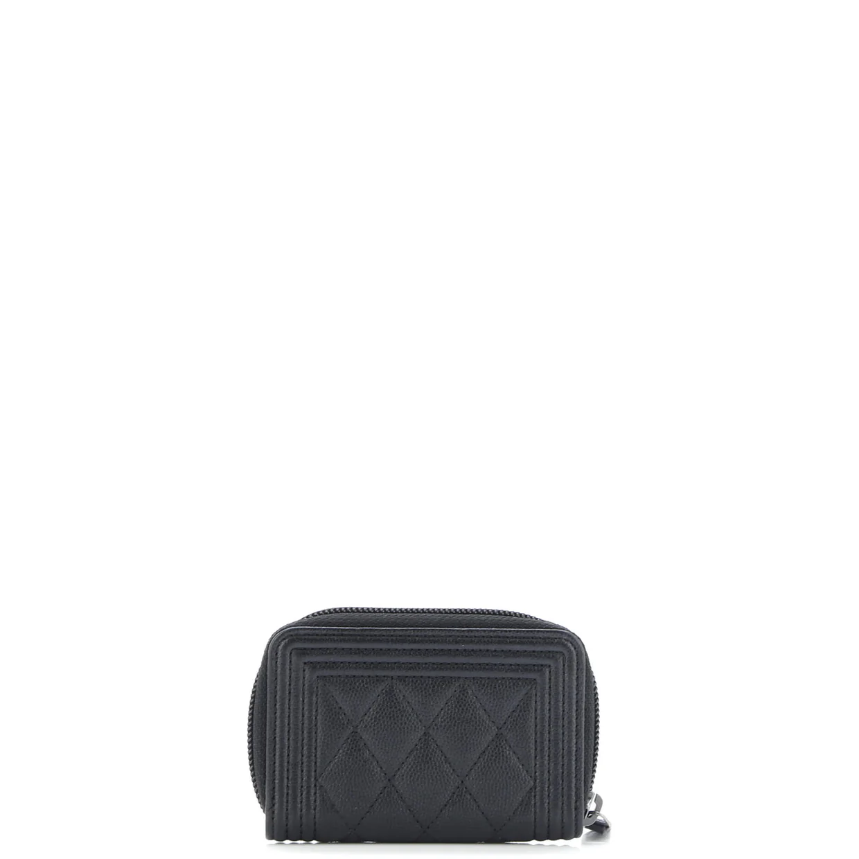 Boy Zip Coin Purse Quilted Caviar Small - Deep Luxury