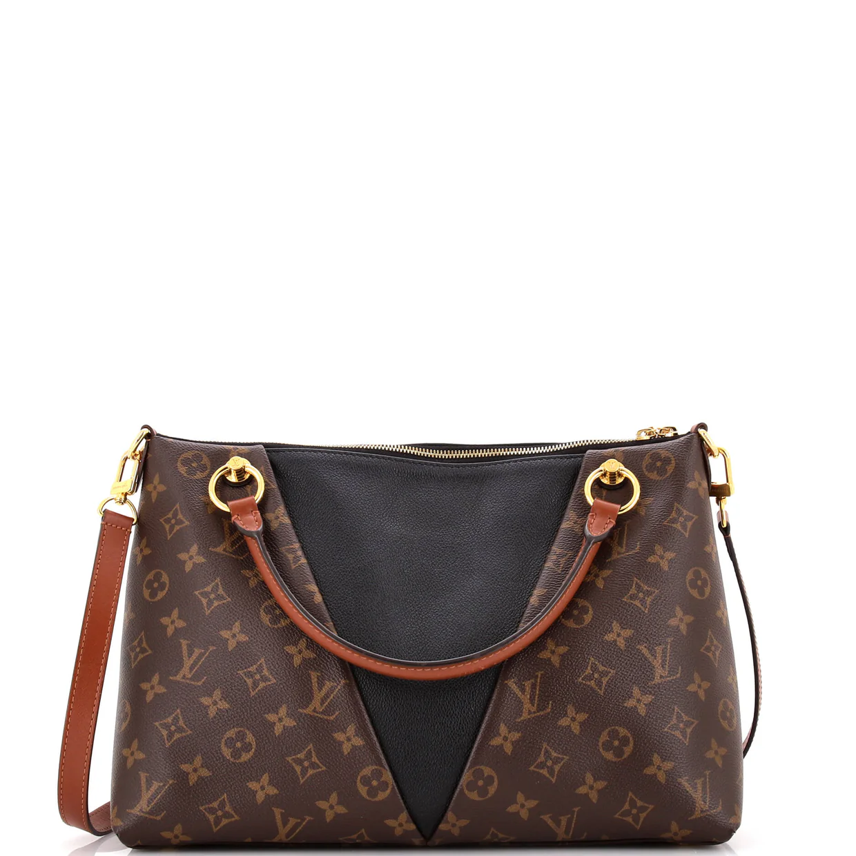 V Tote Monogram Canvas and Leather MM - Deep Luxury