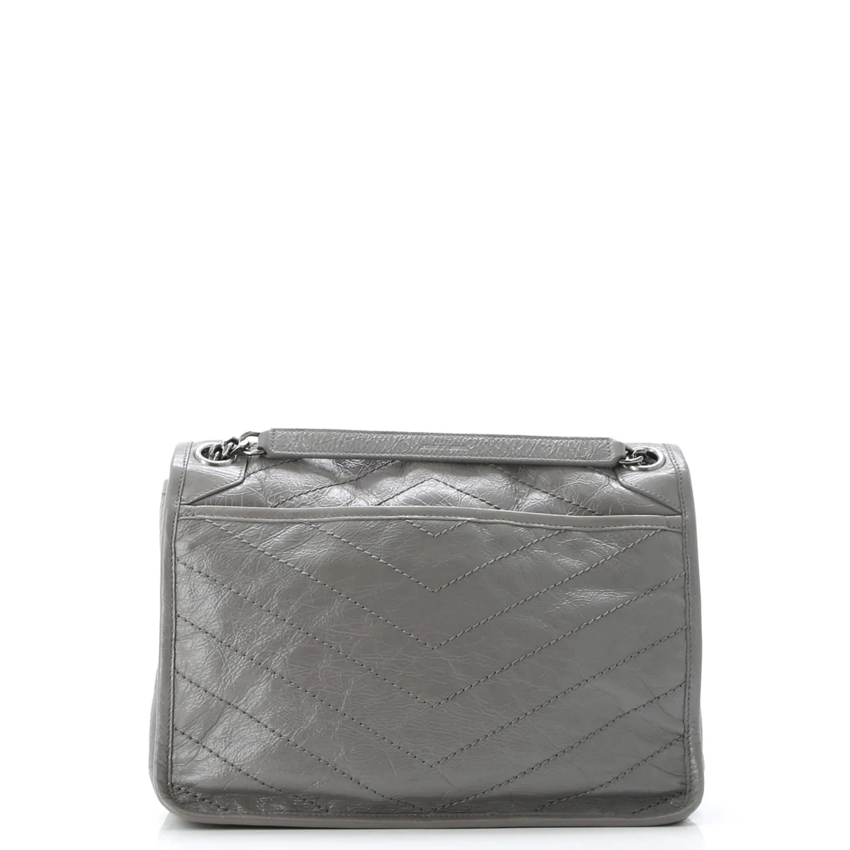 Niki Chain Flap Bag Matelasse Chevron Leather Medium - Deep Luxury