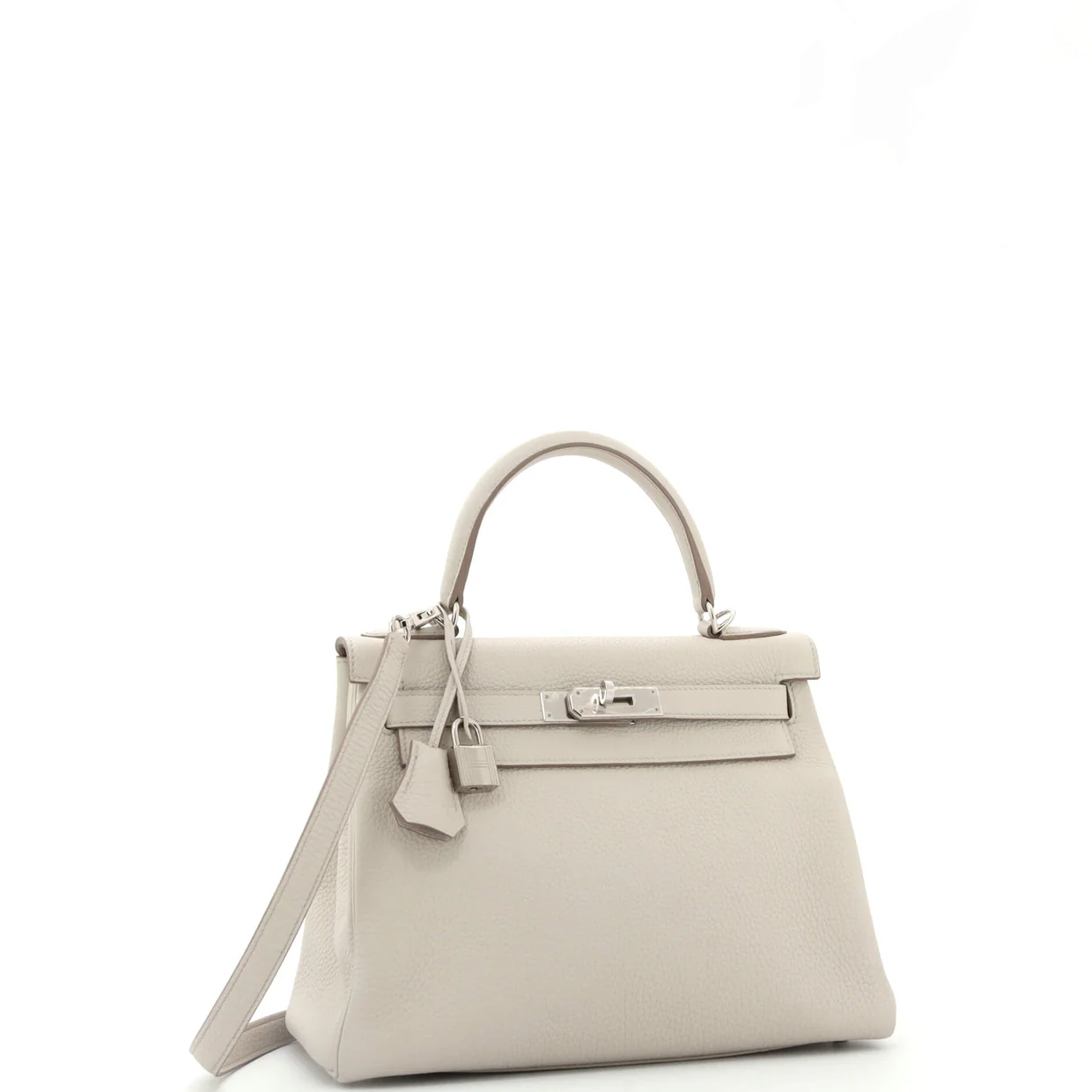 Kelly Handbag Light Clemence with Palladium Hardware 28 - Deep Luxury