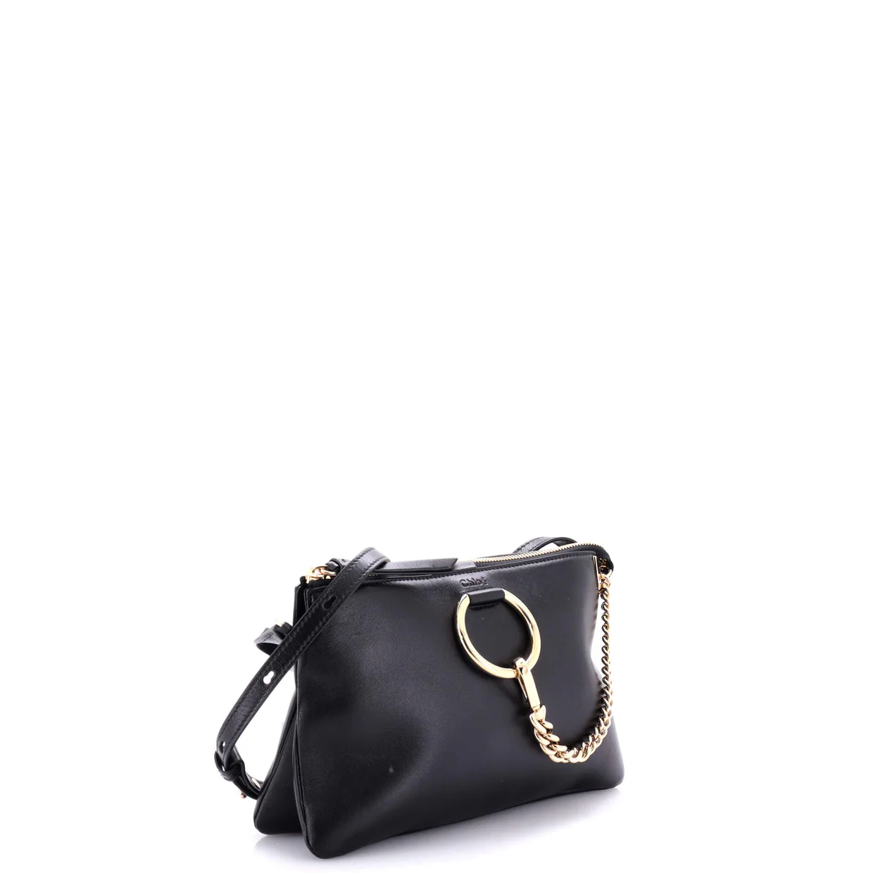 Faye Zipped Crossbody Bag Leather Small - Deep Luxury