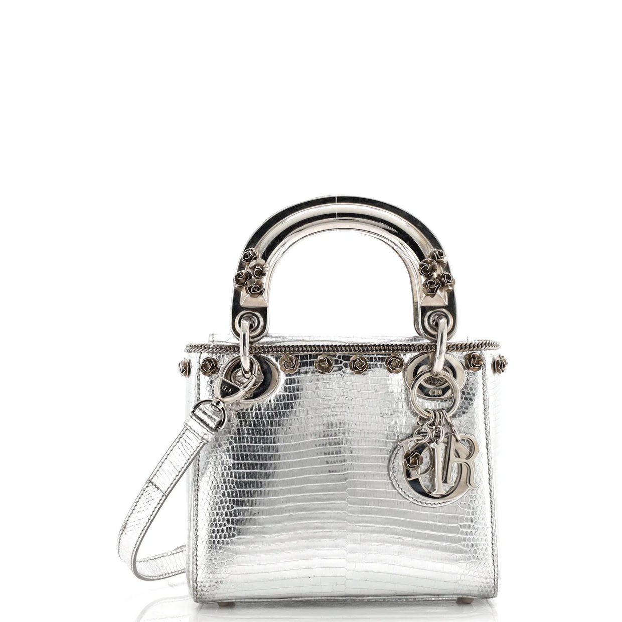 Lady Dior Bag Lizard with Metal Applique Mini - Deep Luxury