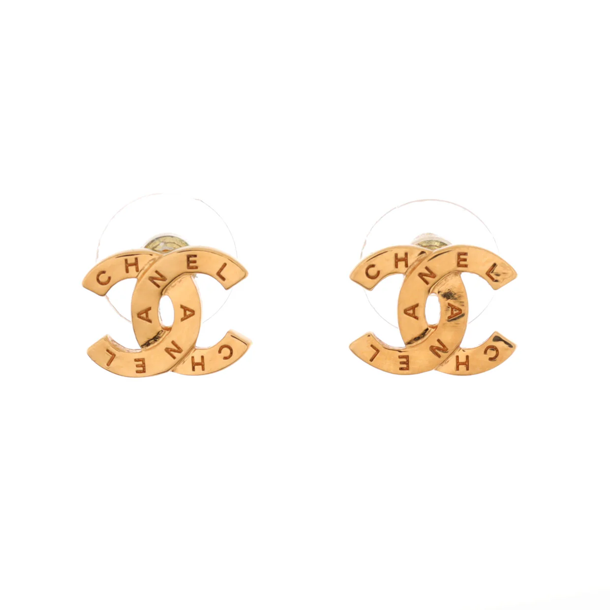 CC Paris Button Stud Earrings Metal - Deep Luxury