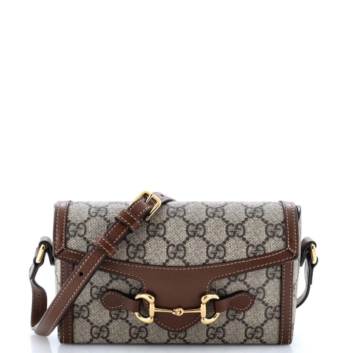 Horsebit 1955 Flap Crossbody Bag GG Coated Canvas Mini - Deep Luxury