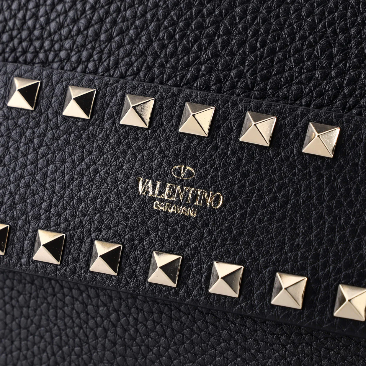 Rockstud Front Handle Flap Bag Leather Small - Deep Luxury