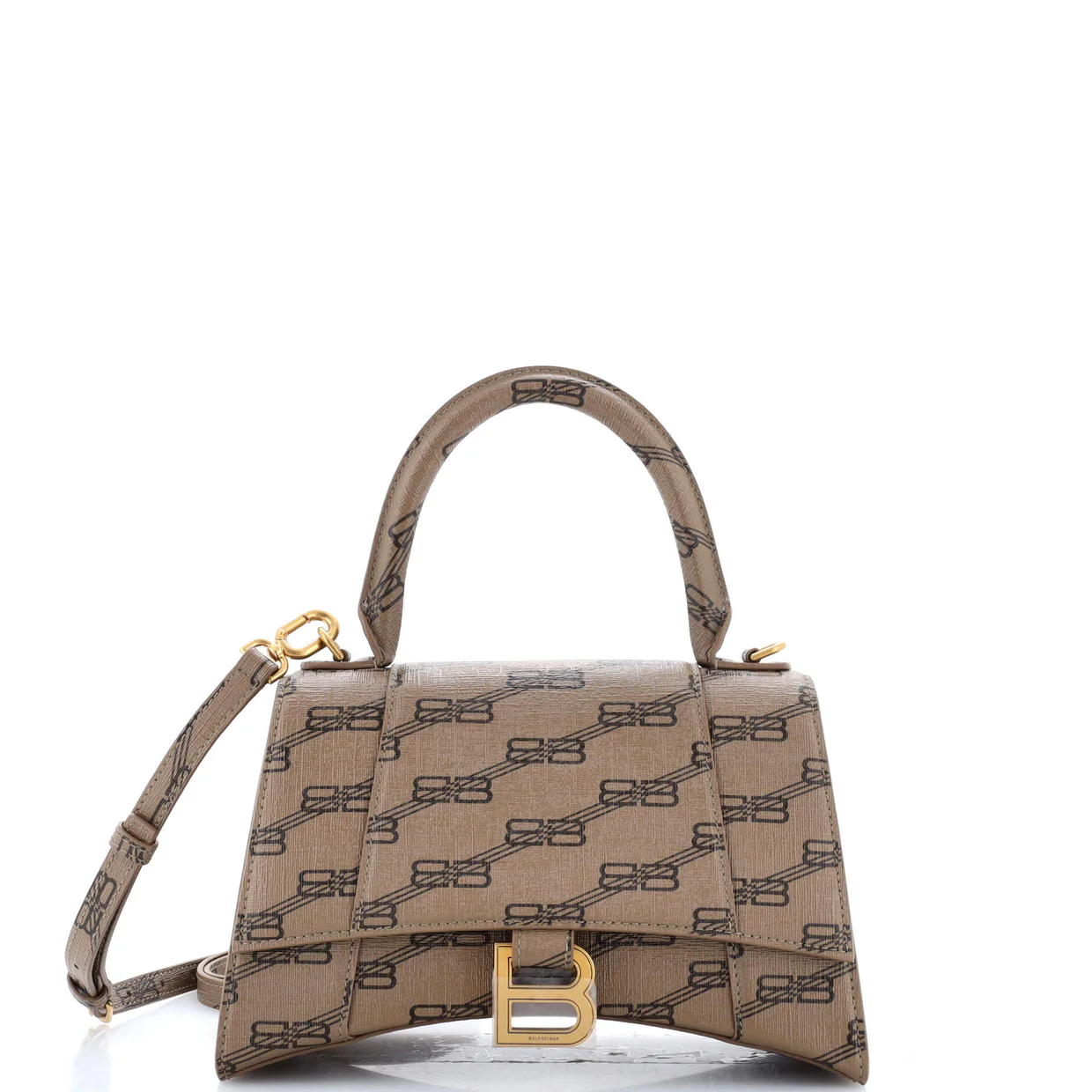 Hourglass Top Handle Bag BB Coated Canvas Small - Deep Luxury