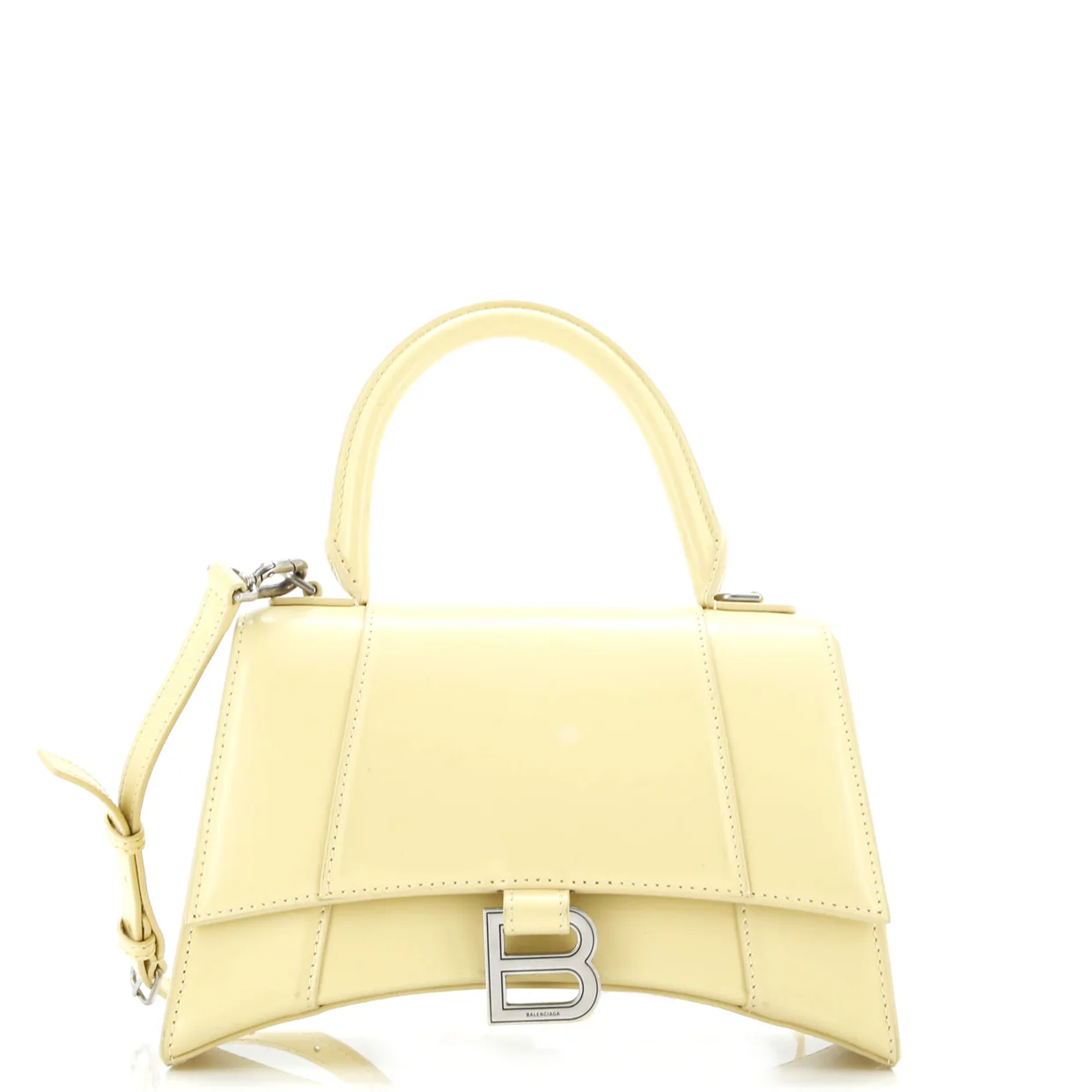 Hourglass Top Handle Bag Leather Small - Deep Luxury