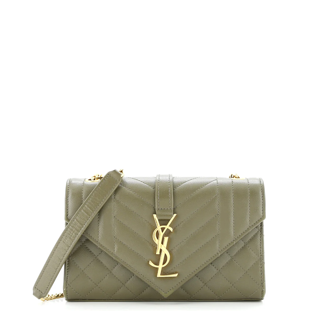 Classic Monogram Envelope Satchel Mixed Matelasse Leather Small - Deep Luxury