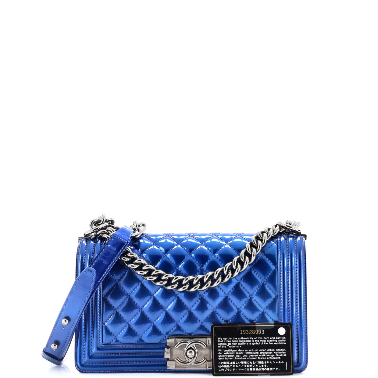 Boy Flap Bag Quilted Patent Old Medium - Deep Luxury