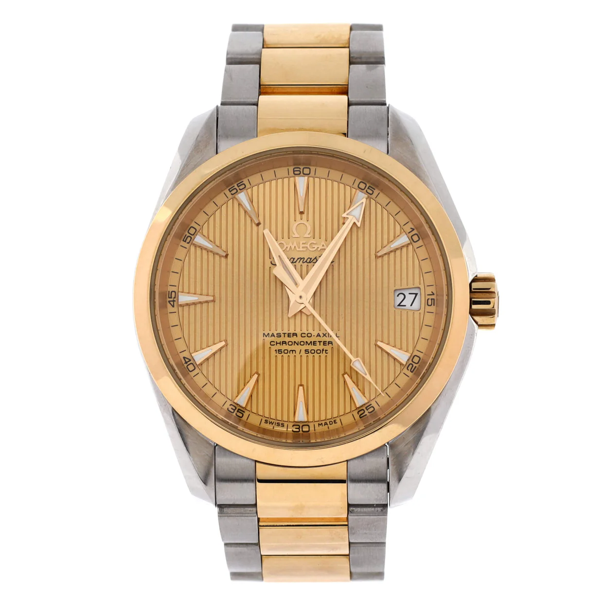 Seamaster Aqua Terra 150M Co-Axial Master Chronometer Automatic Watch Stainless Steel and Yellow Gold 38 - Deep Luxury