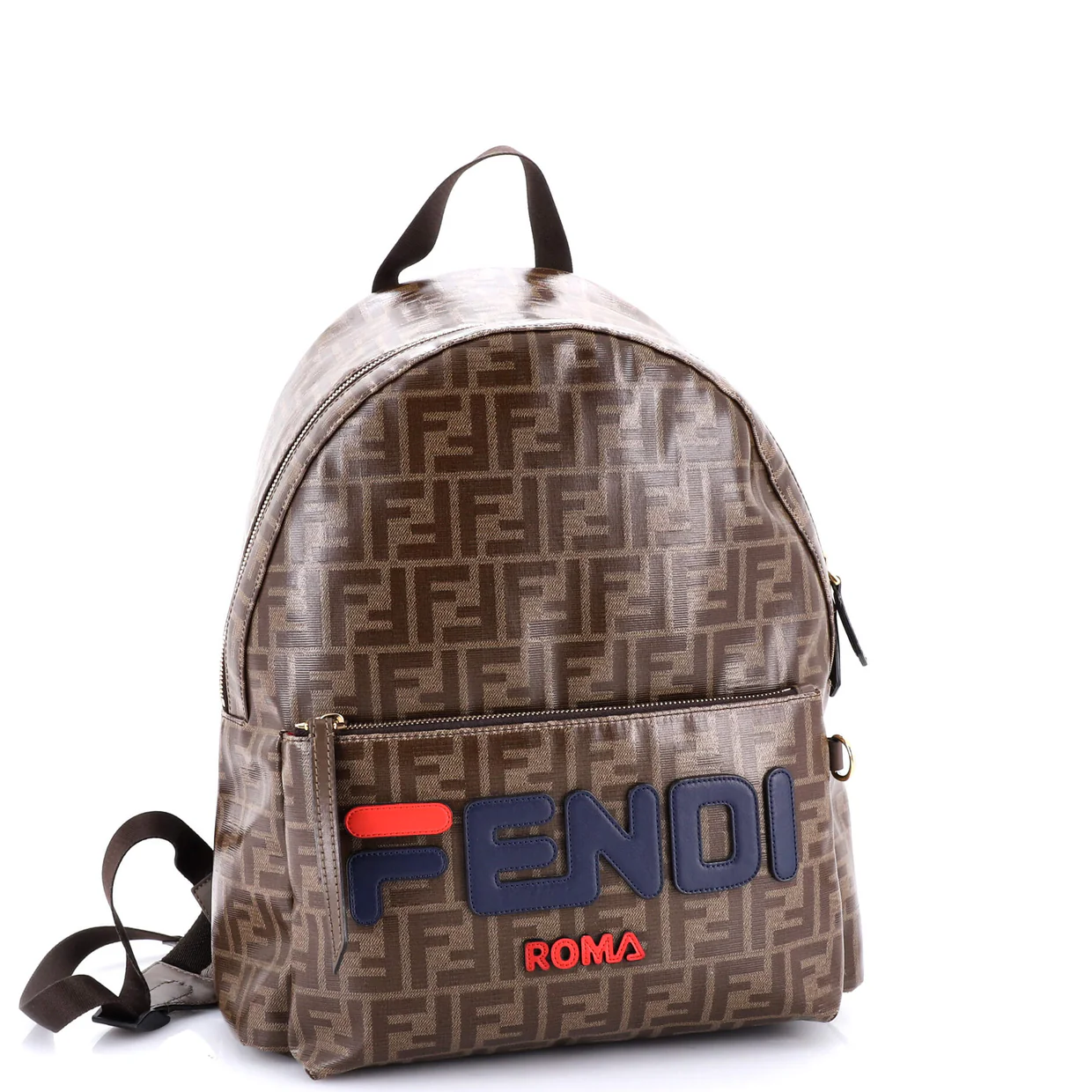 Mania Logo Backpack Zucca Coated Canvas Medium - Deep Luxury