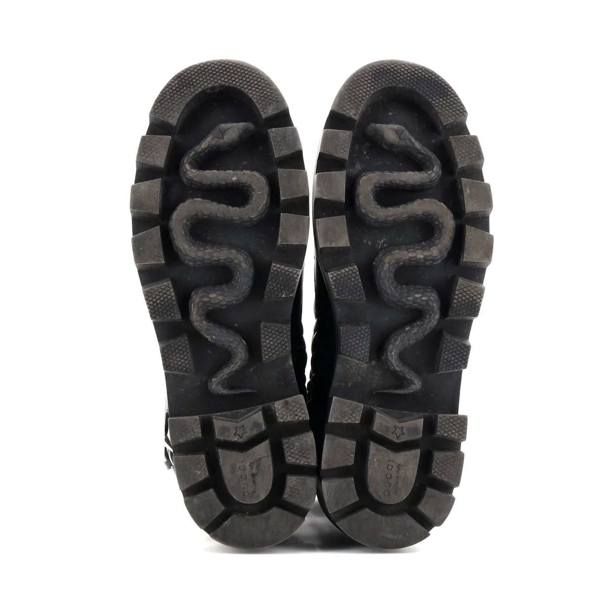 Women's GG Marmont Platform Combat Boots Matelasse Leather - Deep Luxury