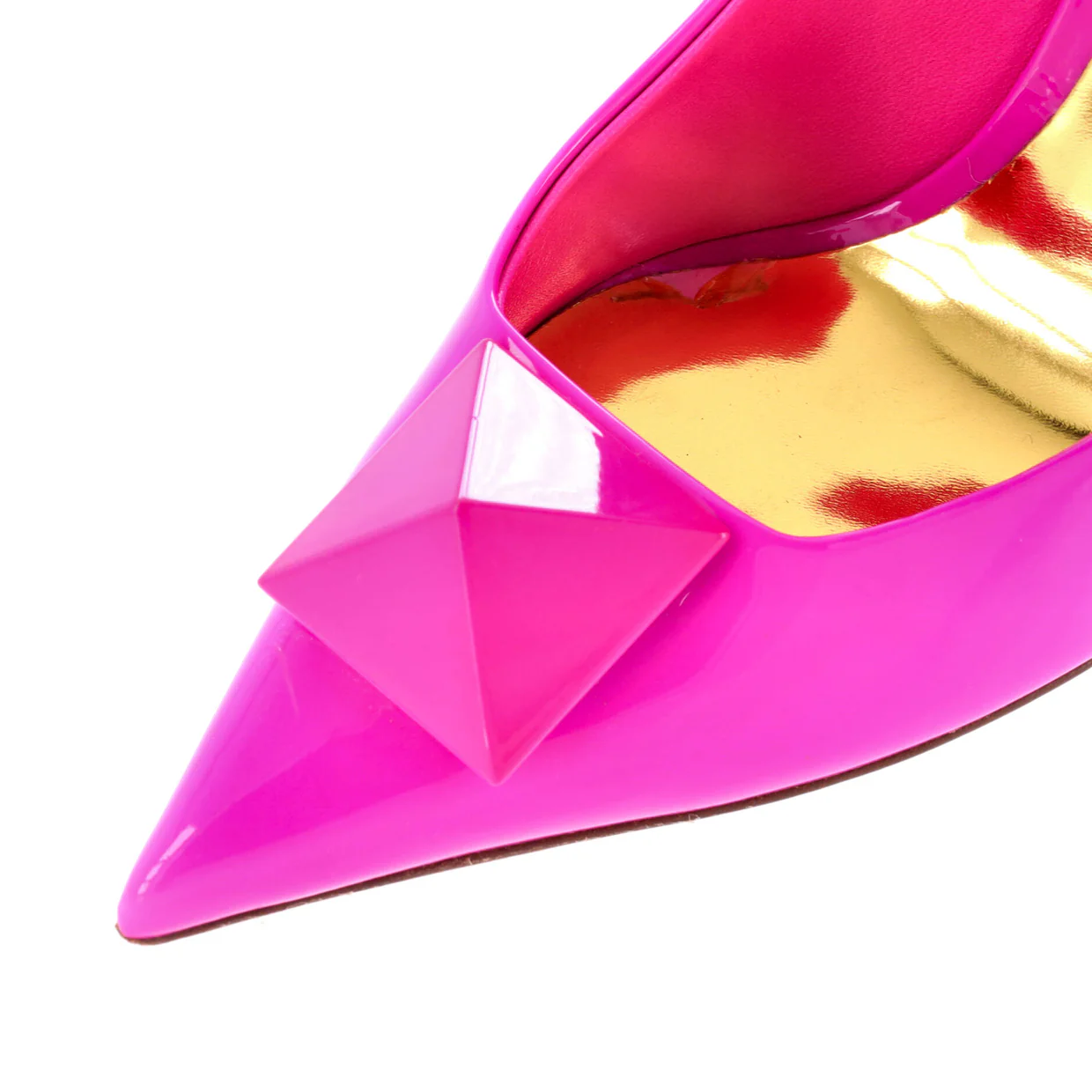 Women's One Stud Pointed Pumps Patent - Deep Luxury