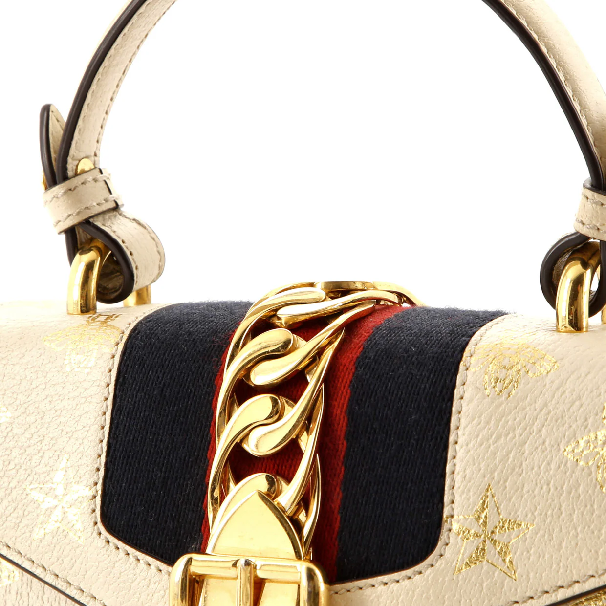 Sylvie Top Handle Bag Printed Leather Mini - Deep Luxury