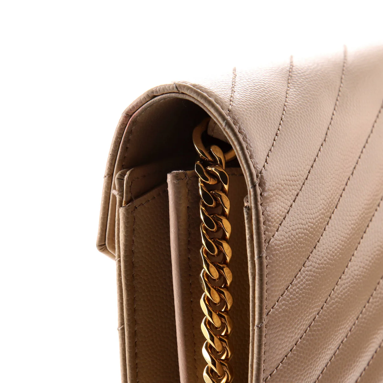 Classic Monogram Wallet on Chain Matelasse Chevron Leather Medium - Deep Luxury