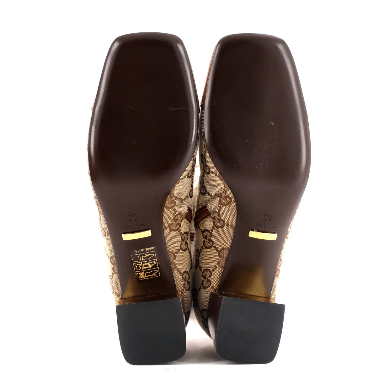 Women's Ellis Knee High Boots GG Canvas with Leather - Deep Luxury