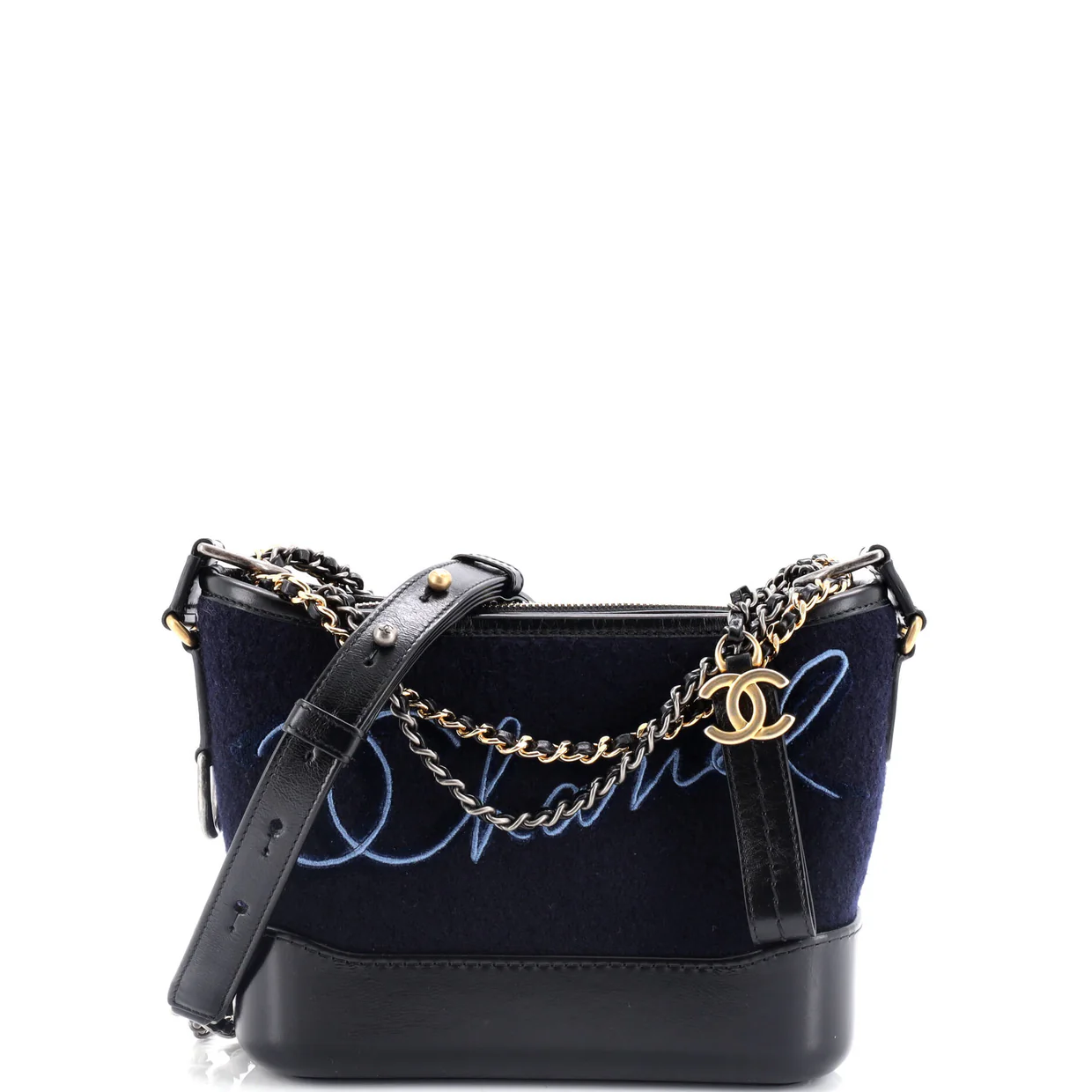 Paris-Hamburg Gabrielle Hobo Embroidered Wool and Calfskin Small - Deep Luxury