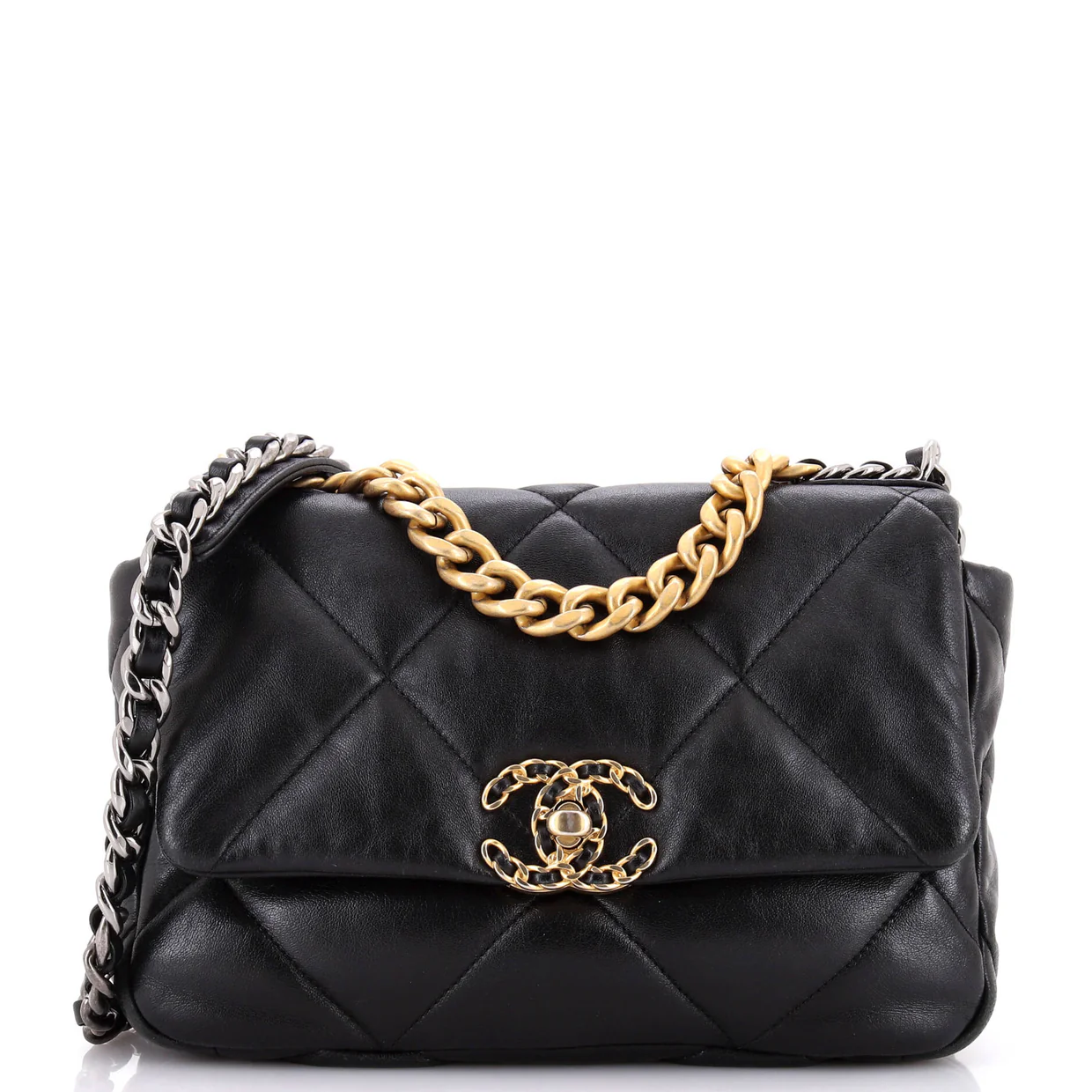 19 Flap Bag Quilted Leather Medium - Deep Luxury