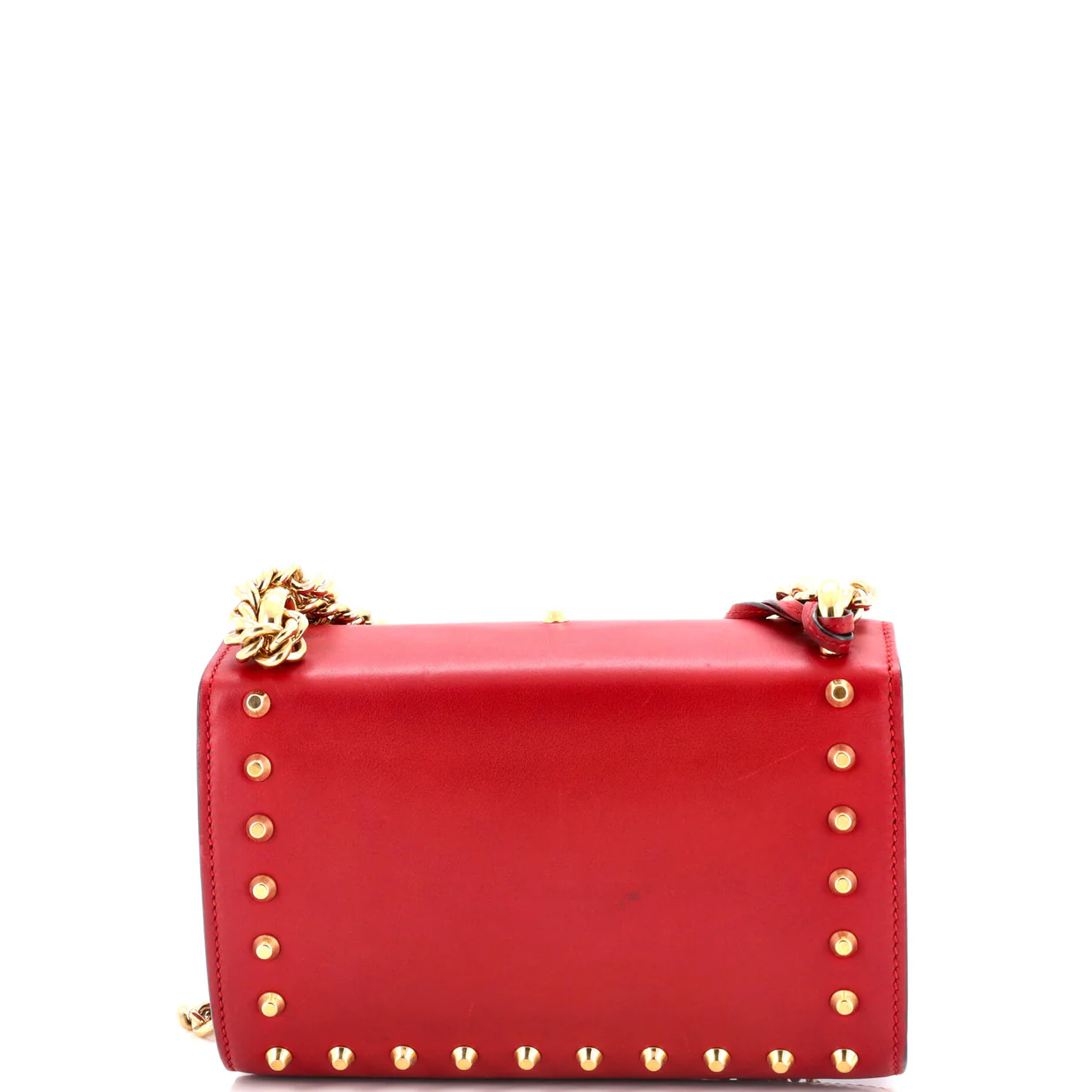 Pearly Padlock Shoulder Bag Studded Leather Small - Deep Luxury