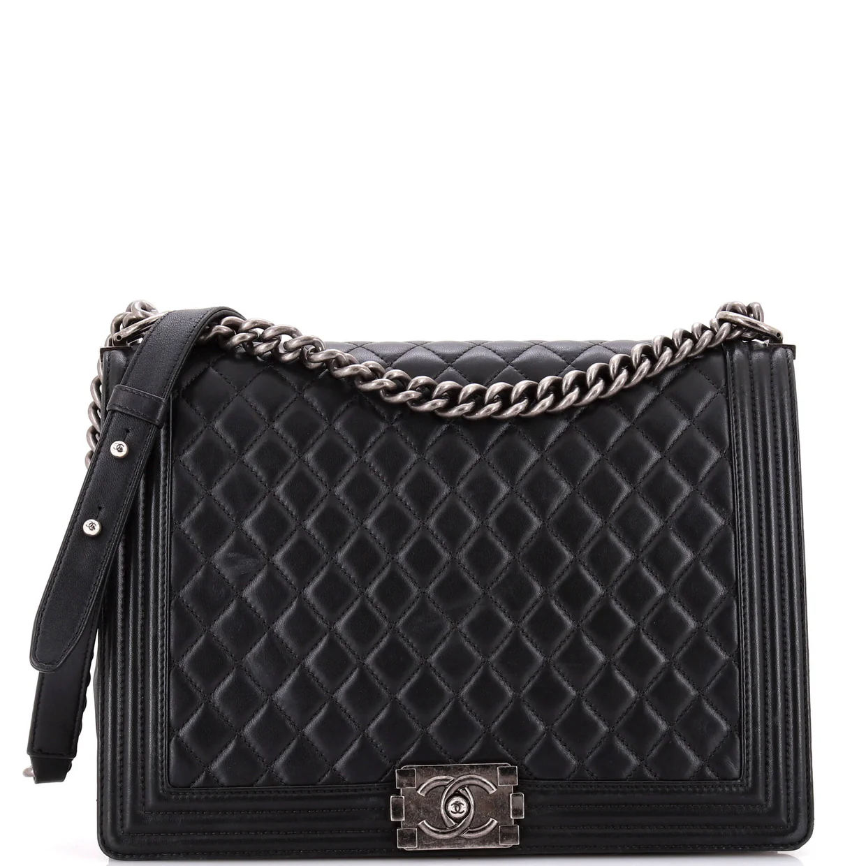 Boy Flap Bag Quilted Calfskin Large - Deep Luxury