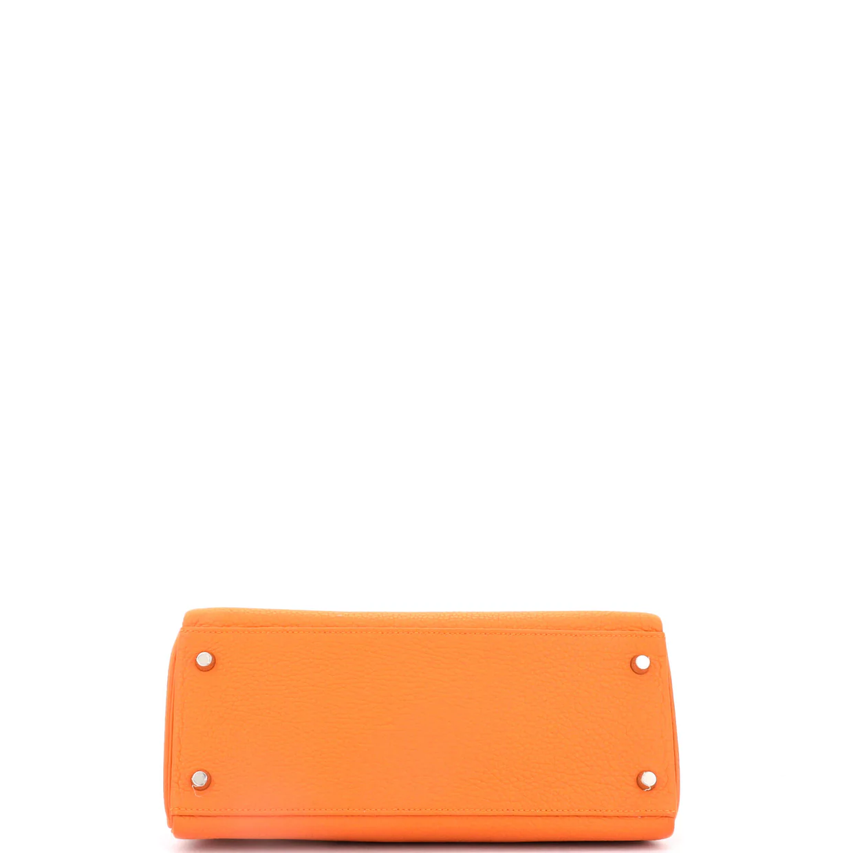 Kelly Handbag Orange H Clemence with Palladium Hardware 28 - Deep Luxury