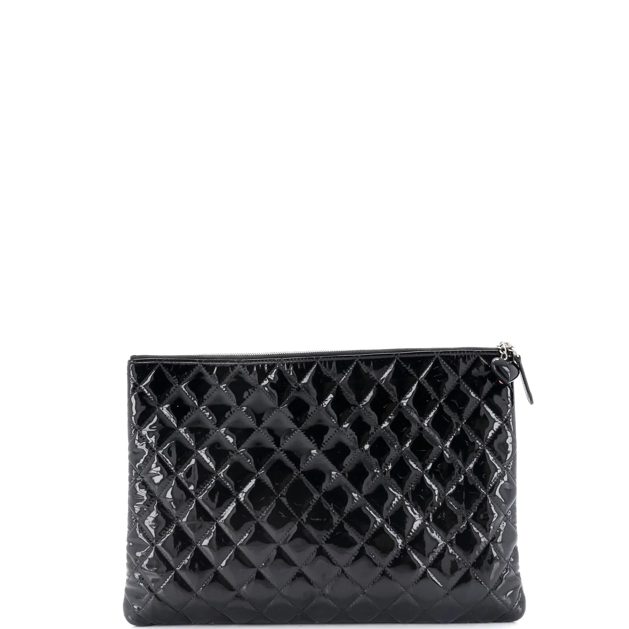 Valentine Hearts O Case Clutch Quilted Patent Large - Deep Luxury