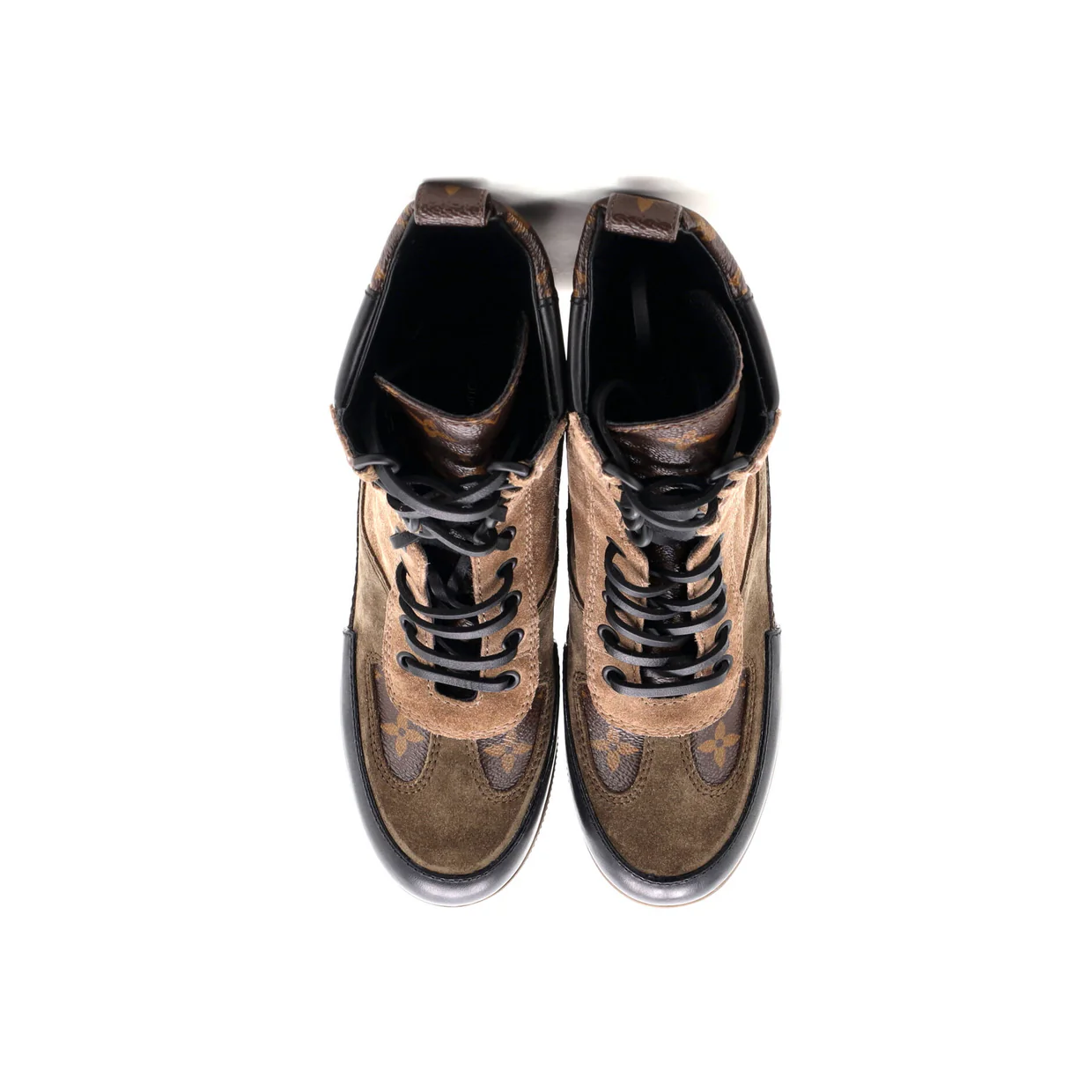 Women's Laureate Platform Desert Boots Leather with Suede - Deep Luxury