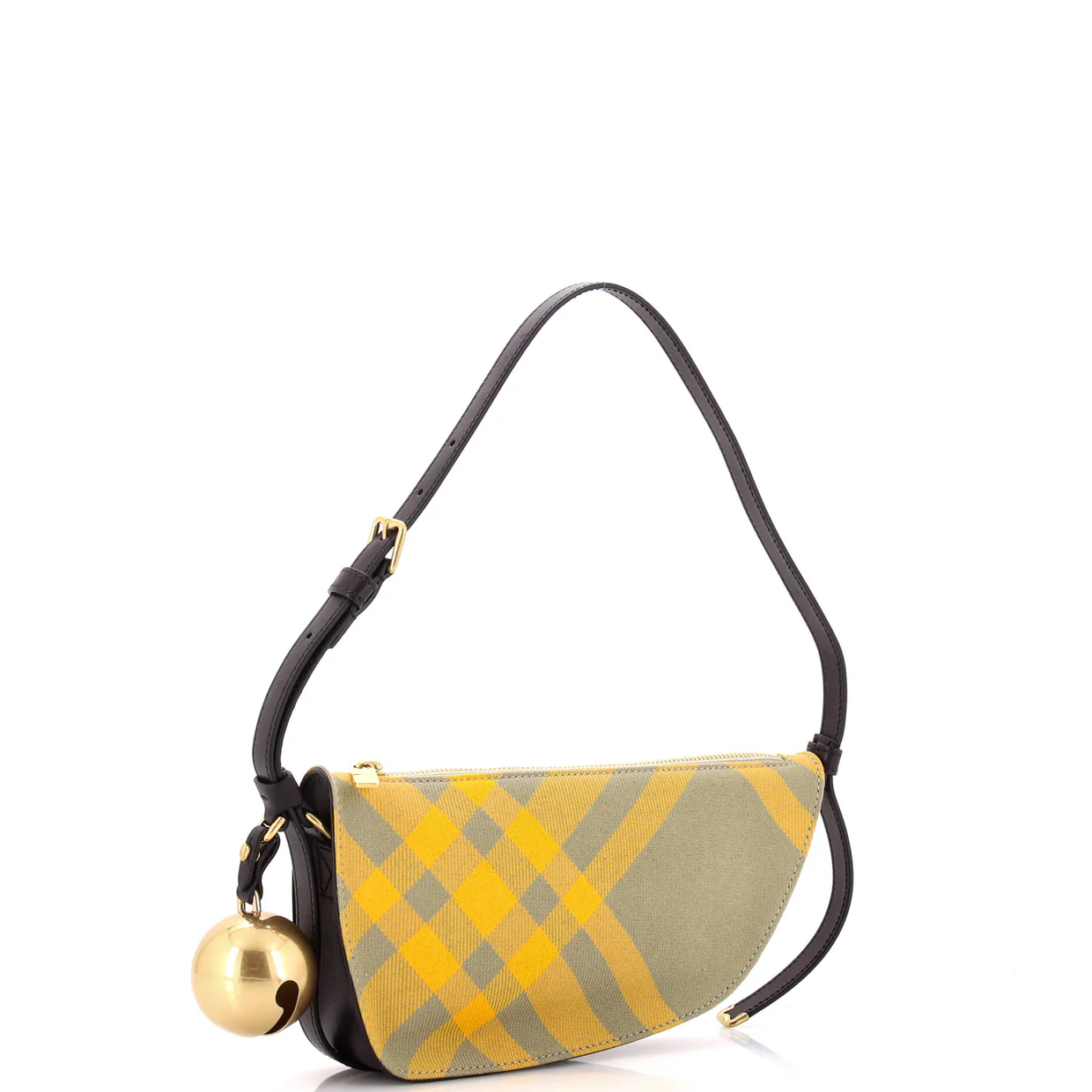 Shield Sling Shoulder Bag Check Canvas and Leather Mini - Deep Luxury