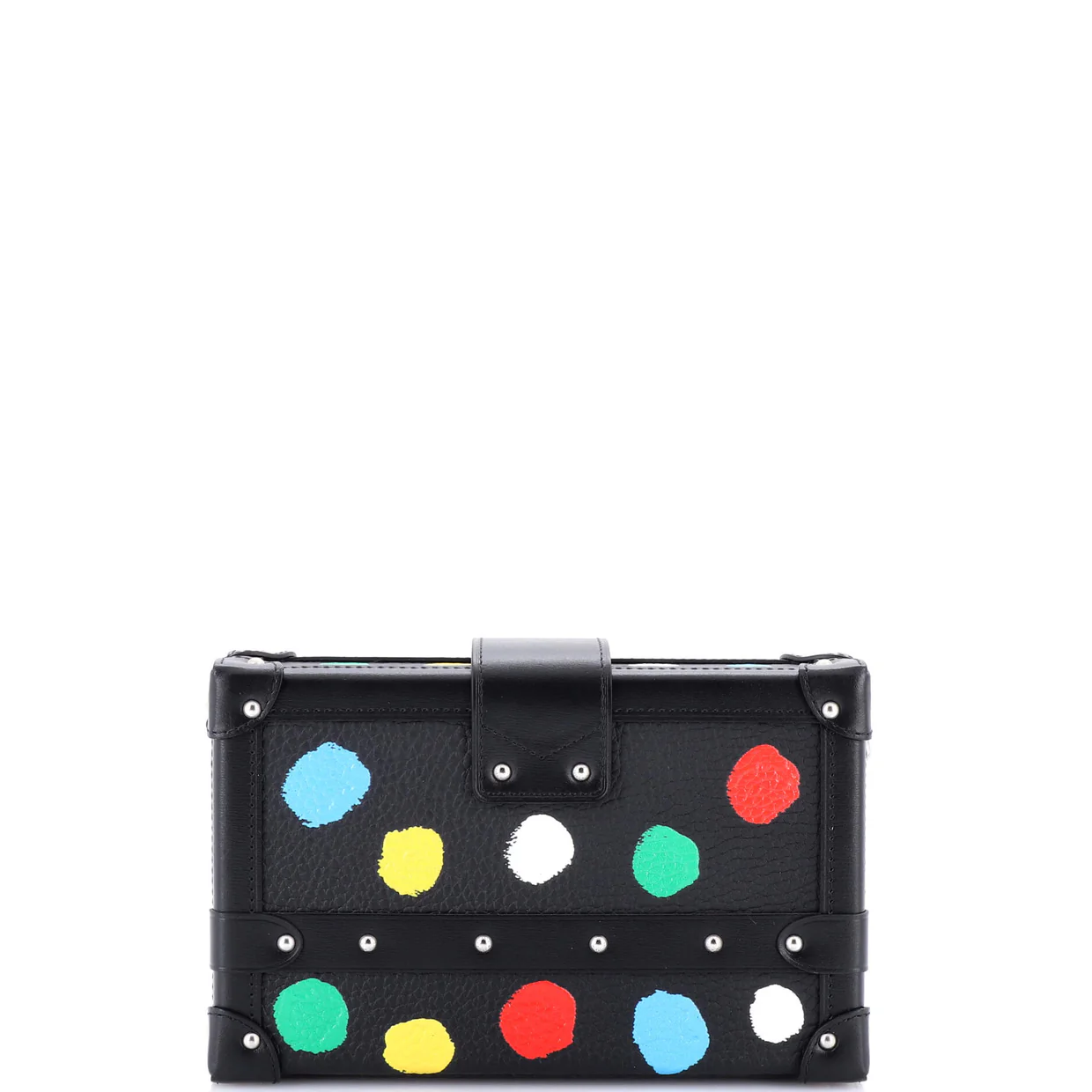 Petite Malle Handbag Yayoi Kusama Painted Dots Taurillon Leather - Deep Luxury