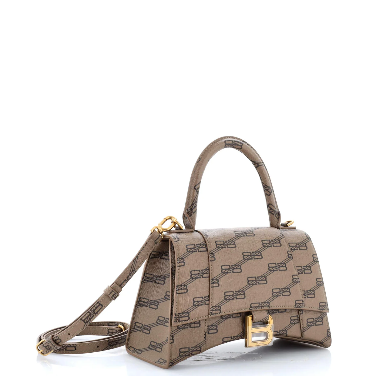 Hourglass Top Handle Bag BB Coated Canvas Small - Deep Luxury