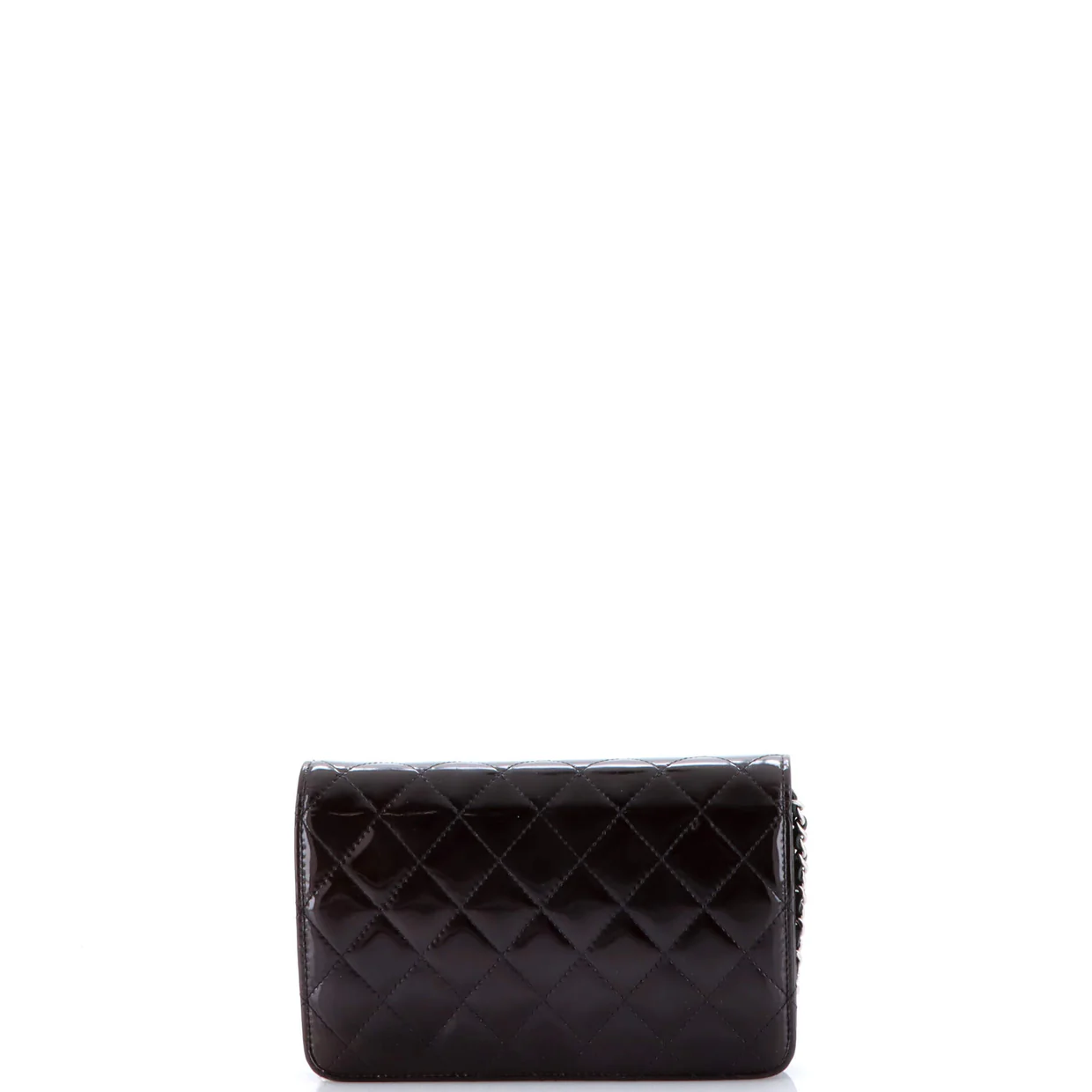 Brilliant Wallet on Chain Quilted Patent - Deep Luxury