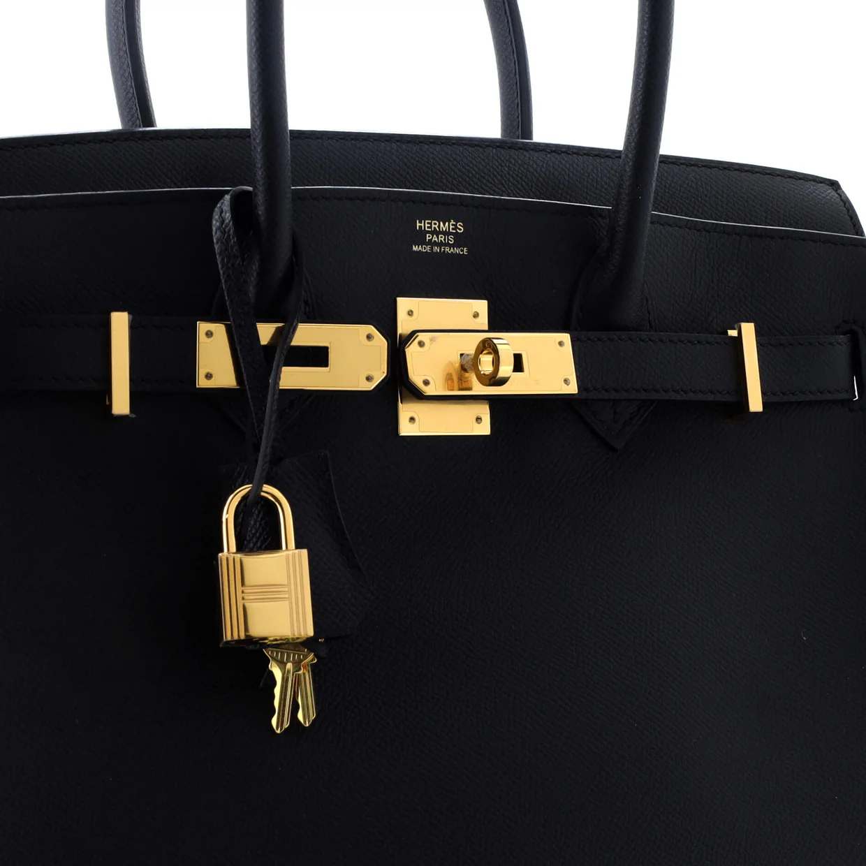 Birkin Handbag Noir Epsom with Gold Hardware 30 - Deep Luxury