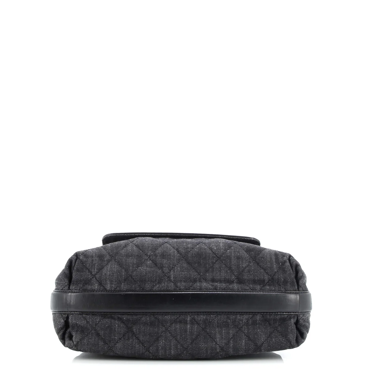 Shopping Tote Quilted Denim with Stitched Calfskin Medium - Deep Luxury