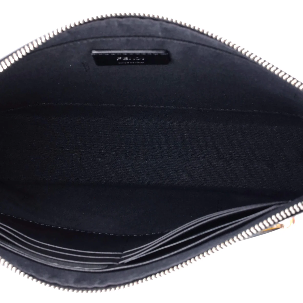 Zip Flat Wristlet Pouch Zucca Coated Canvas and Leather Medium - Deep Luxury