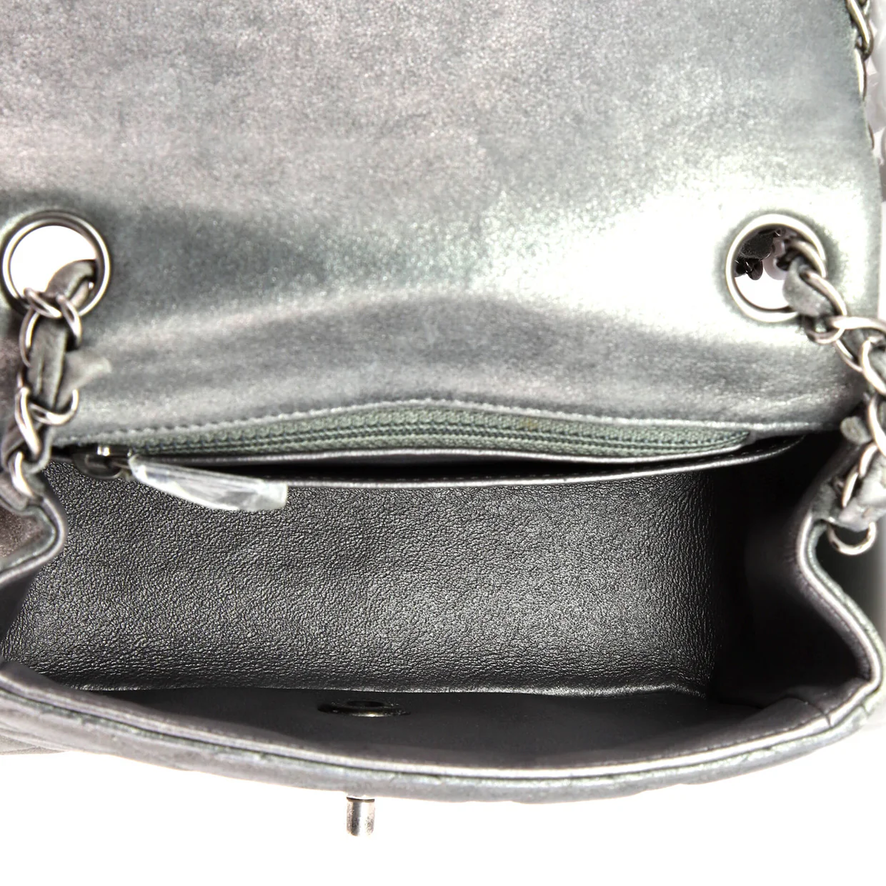 Square Classic Single Flap Bag Quilted Metallic Lambskin Mini - Deep Luxury