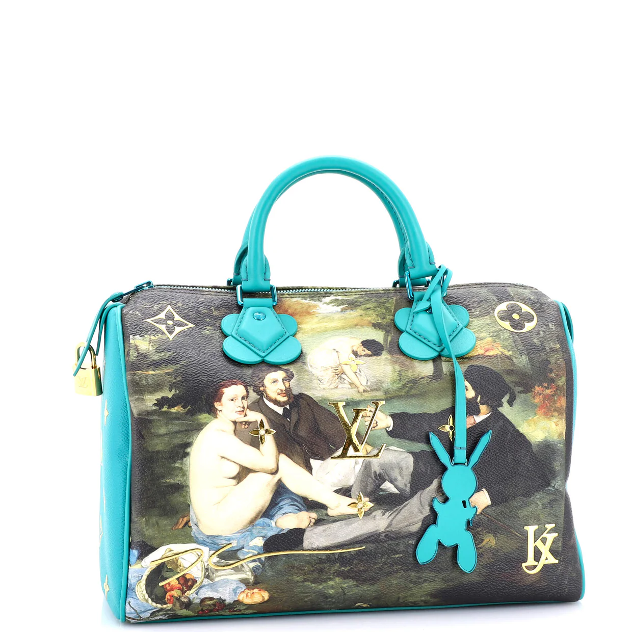 Speedy Handbag Limited Edition Jeff Koons Manet Print Canvas 30 - Deep Luxury