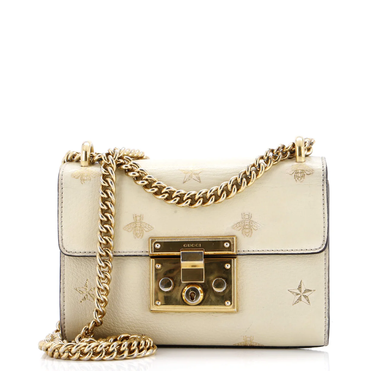 Padlock Shoulder Bag Printed Leather Small - Deep Luxury