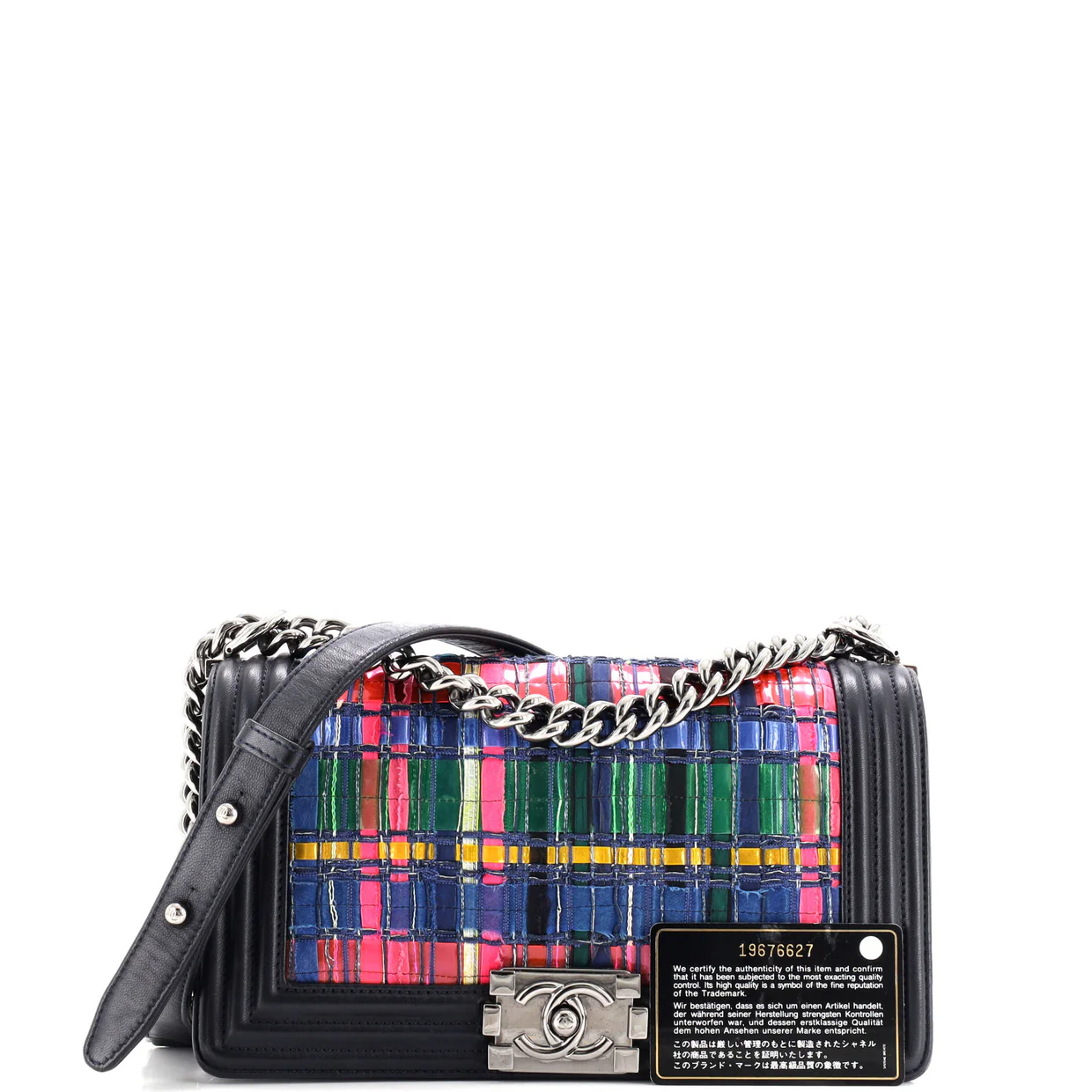 Boy Flap Bag Woven PVC with Lambskin Old Medium - Deep Luxury