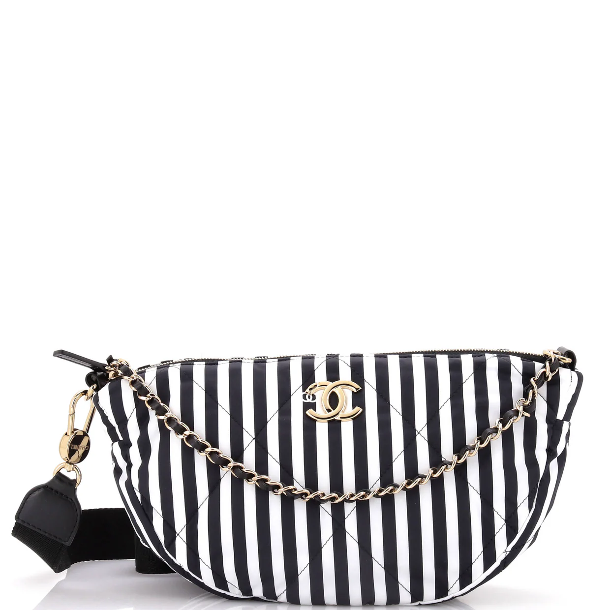 CC Convertible Chain Zip Hobo Quilted Printed Nylon Large - Deep Luxury