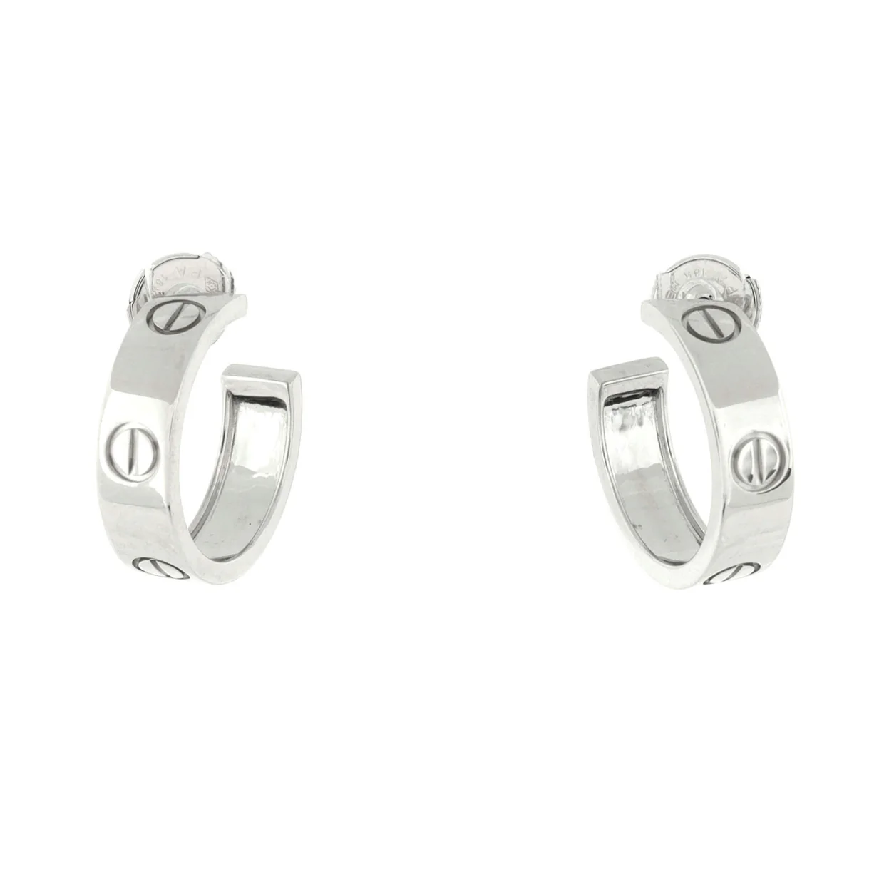 Love Hoop Earrings 18K White Gold 5.5mm - Deep Luxury
